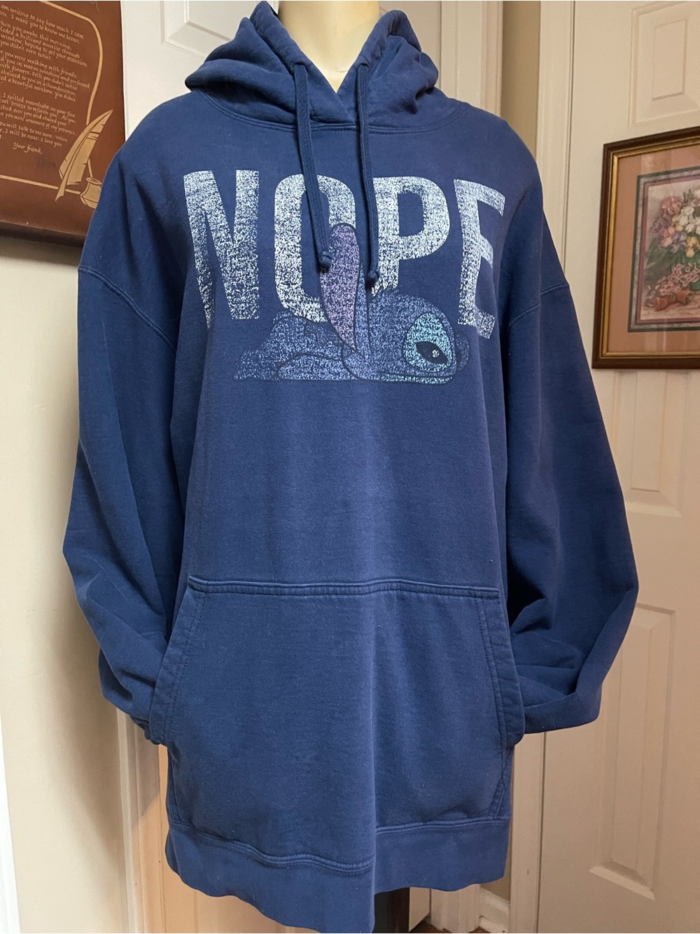 Disney Navy Blue 'NOPE' Graphic Pullover Hoodie